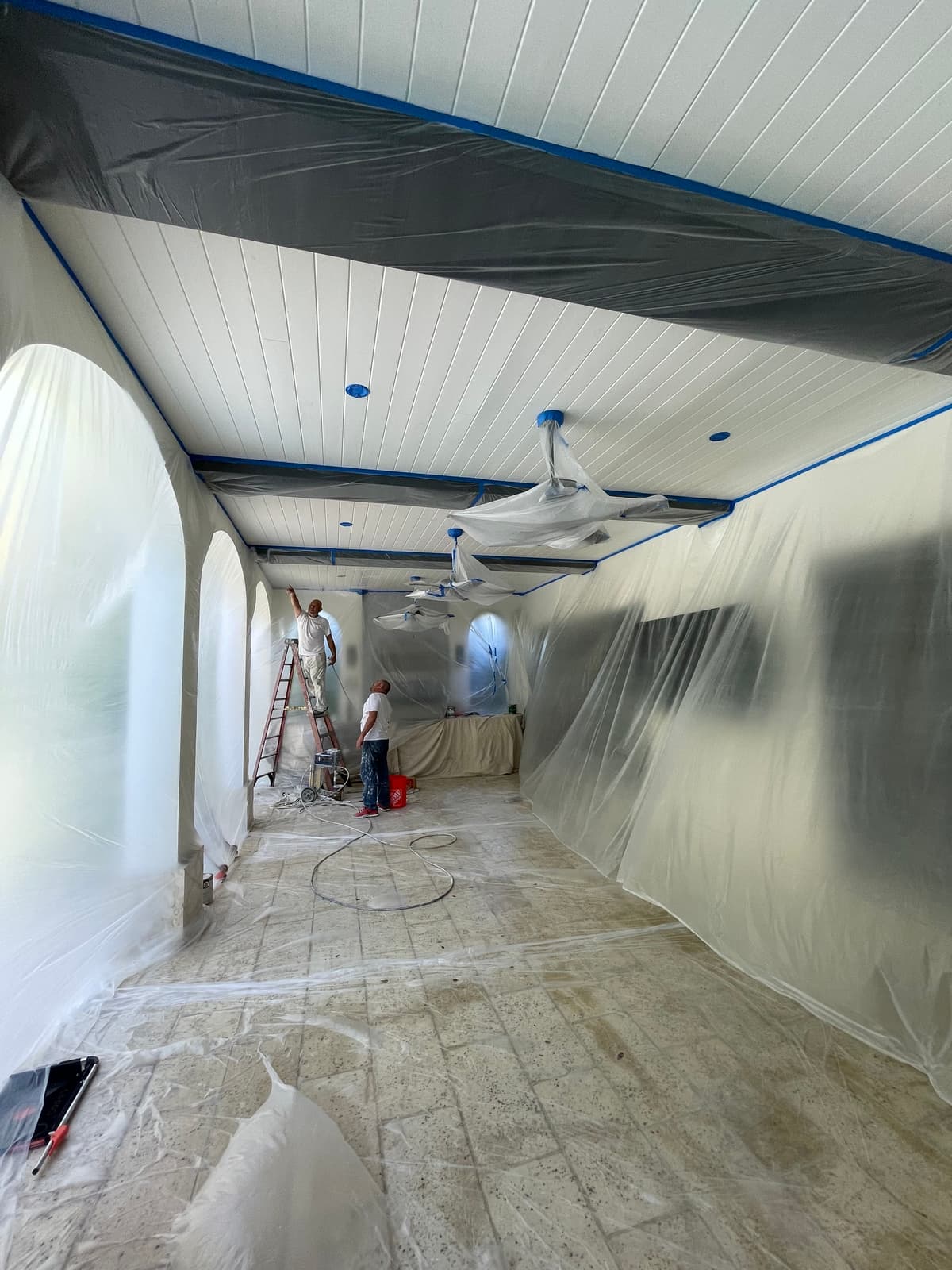 Exterior halls before renovation